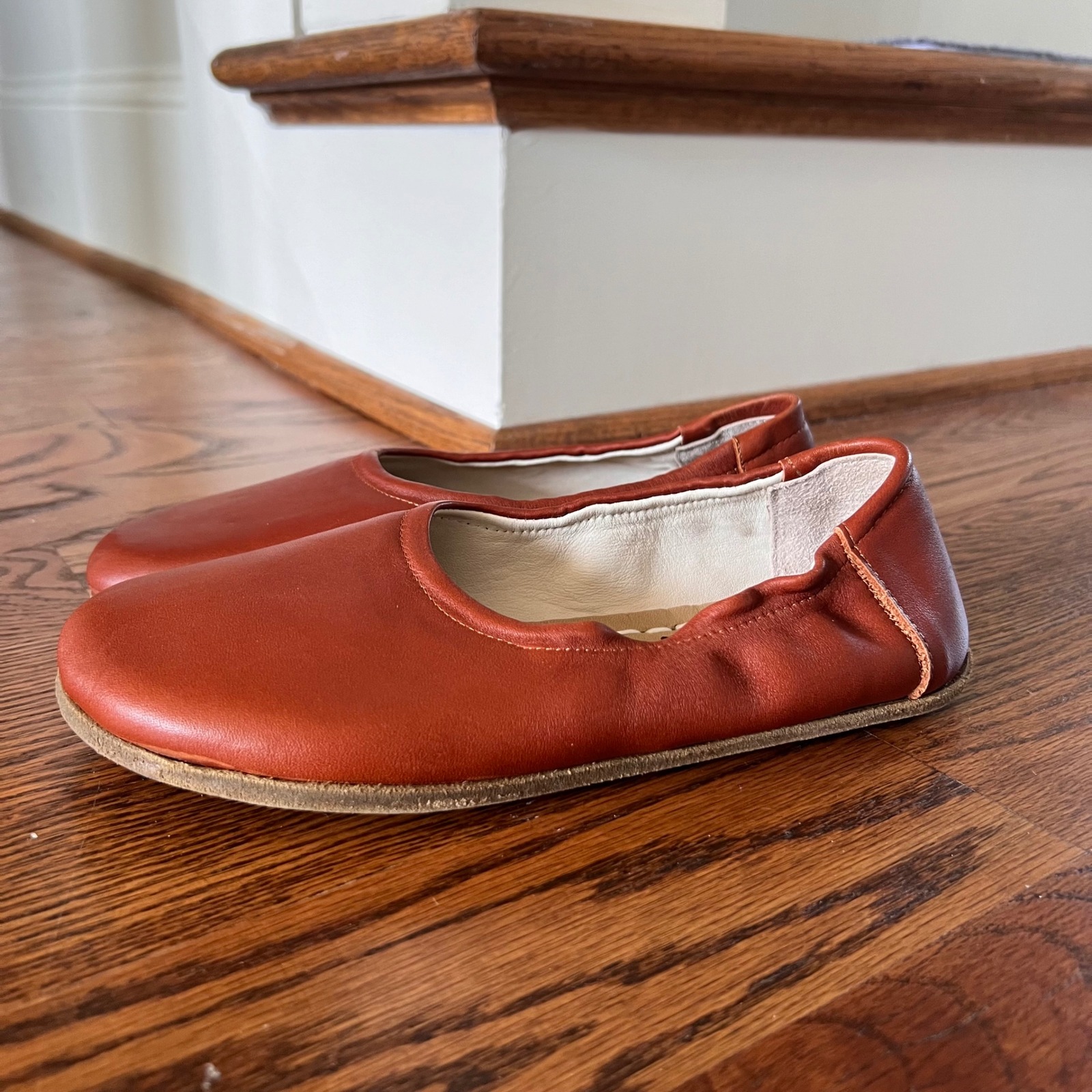 Earthing Harmony Barefoot Leather Ballet Flats Handcrafted Turkey Cognac Sz 40 — image 5 of 8